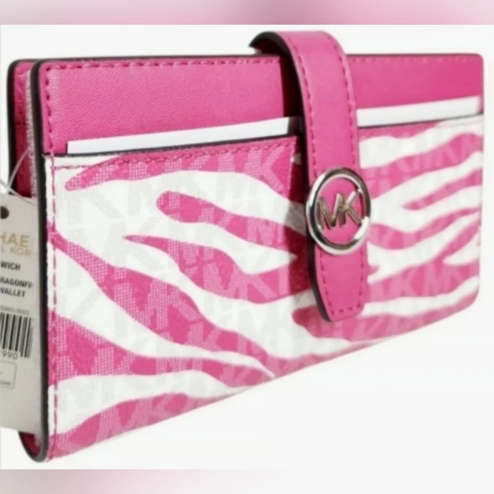 Michael Kors Greenwich Zebra Print Crossbody and Wallet Set NWT